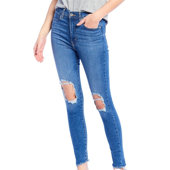 Levi's Size‎ 27 Quebec Storm Distress Mile High Super Skinny Denim Jeans - Picture 8 of 8